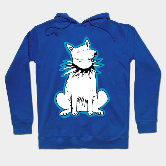 white watchdog cartoon style illustration Hoodie by anticute